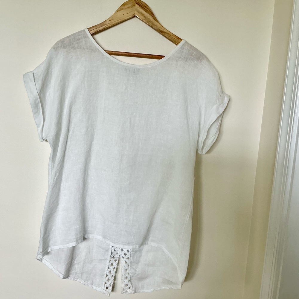 Casual White Linen Blouse